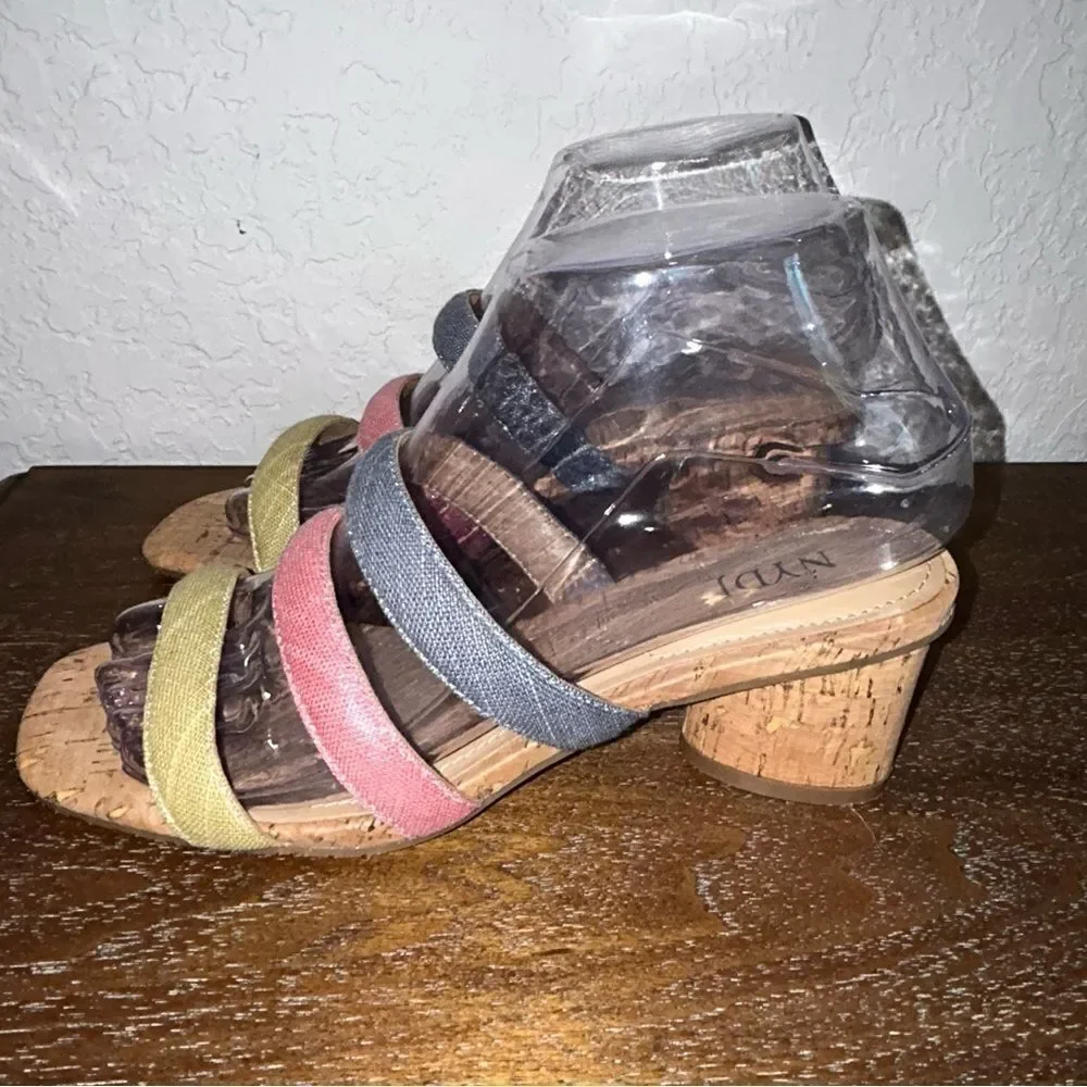 NYDJ Giacomo Triple Strap Block Heel Sandal Shoes
